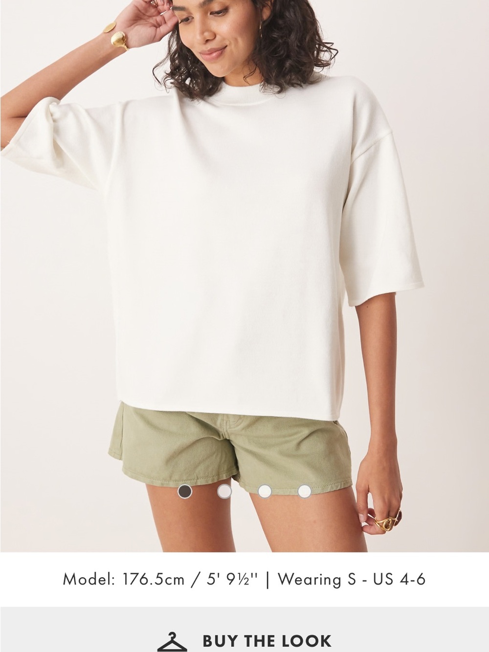 ASOS Cream Short Sleeve Boxy Tee